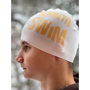 Plavecká čepice borntoswim seamless swimming cap zlatá/bílá