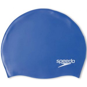 Speedo plain moulded silicone junior cap modrá