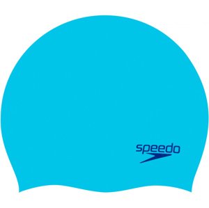 Speedo plain moulded silicone junior cap světle modrá