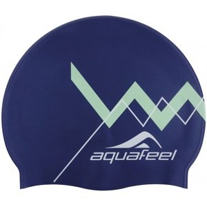 Aquafeel zig zag silicone cap modrá