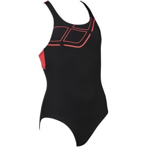 Arena essentials swim pro back one piece junior black/fluo red 24
