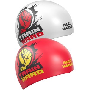 Mad wave train hard reversible swim cap bílo/červená